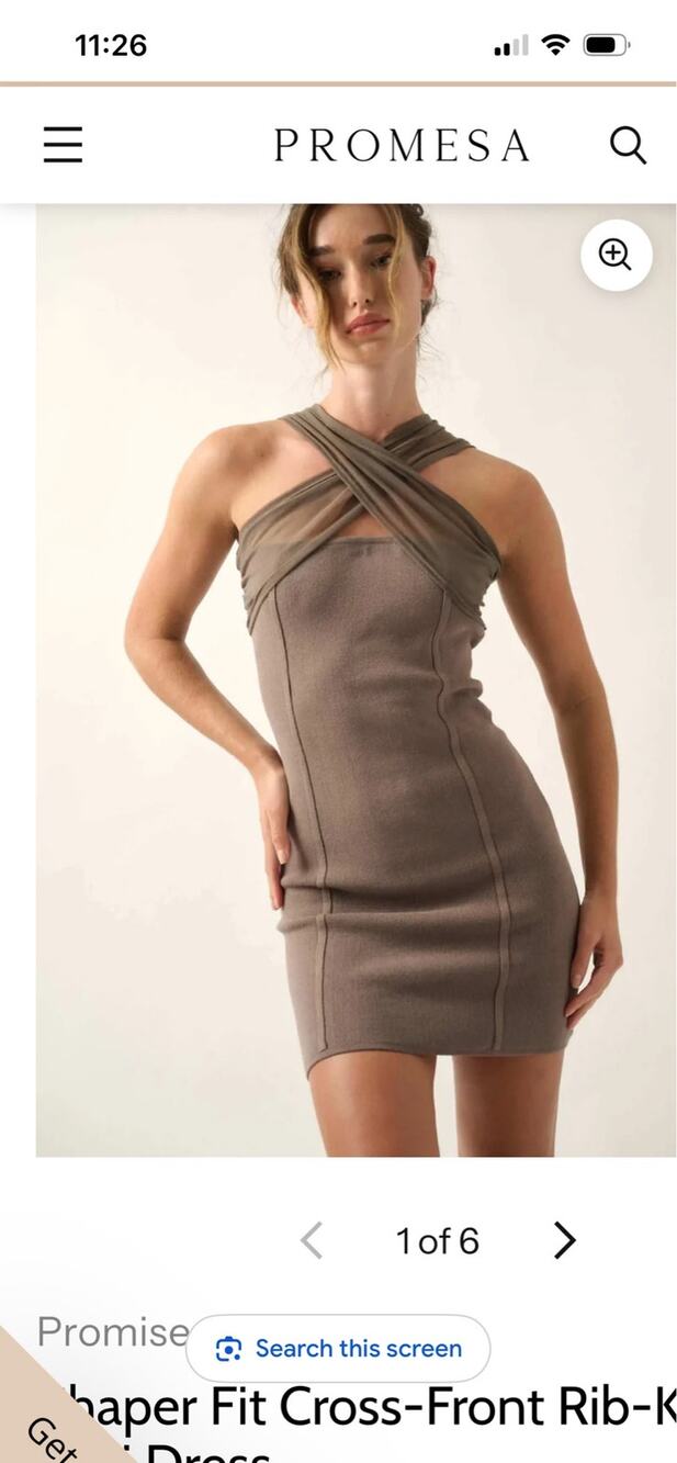 Promise the Label NWT
Shaper Fit Cross-Front Rib-Knit
Mini Dress